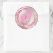 Sticker Rond Empreinte Fille bébé Baby shower brillant Favorise (Sac)