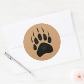 Sticker Rond Empreinte grizzly (Enveloppe)