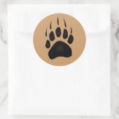 Sticker Rond Empreinte grizzly (Sac)