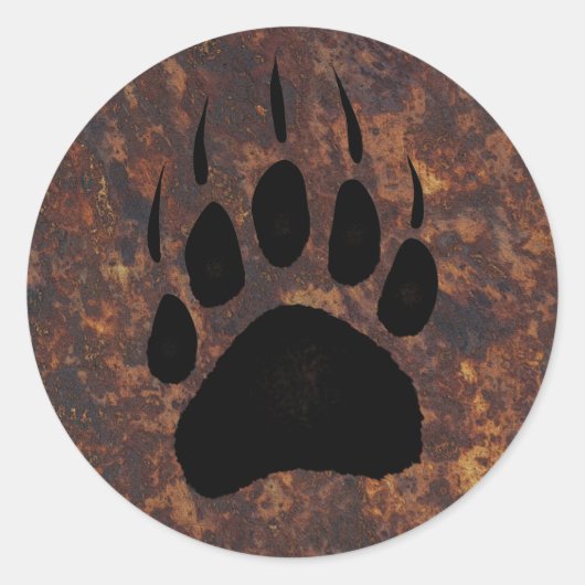Sticker Rond Empreinte grizzly (Devant)