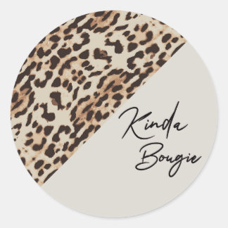 Sticker Rond Empreinte Leopard Beige Kinda Bougie