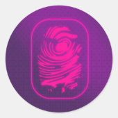 Sticker Rond Empreinte rose sur violet (Devant)