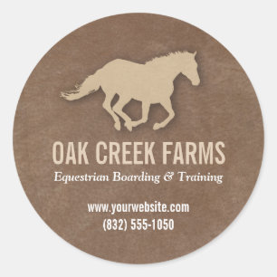 Sticker Rond Empreinte simili cuir de cheval