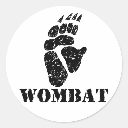 Sticker Rond Empreinte Wombat (Devant)