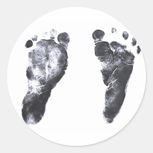 Sticker Rond Empreintes bébé (Devant)