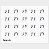 Sticker Rond Empreintes bébé (Feuille)