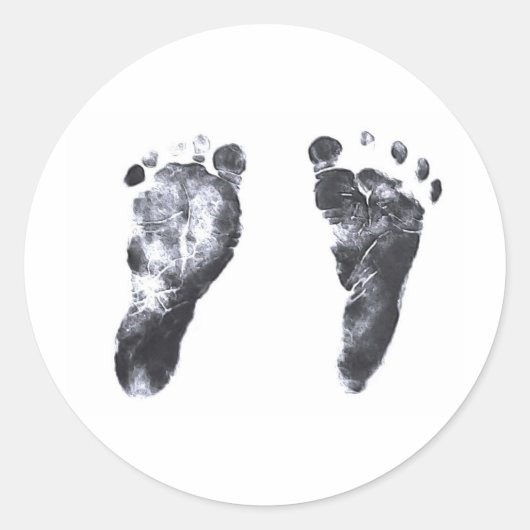 Sticker Rond Empreintes bébé (Devant)