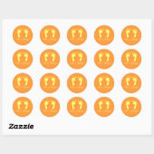 Sticker Rond Empreintes bébé (Jaune) (Feuille)