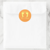 Sticker Rond Empreintes bébé (Jaune) (Sac)