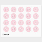 Sticker Rond Empreintes Bébé Rose Cute (Feuille)