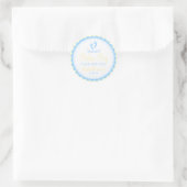 Sticker Rond Empreintes-Bleu et Baby shower Jaune (Sac)