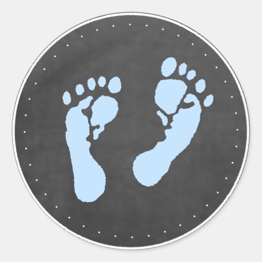 Sticker Rond Empreintes bleues (Devant)
