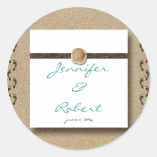 Sticker Rond Empreintes dans le joint d'enveloppe de sable