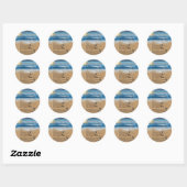 Sticker Rond Empreintes dans le sable (Feuille)