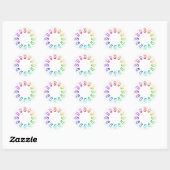 Sticker Rond Empreintes de couleur (Feuille)