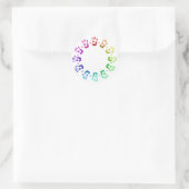 Sticker Rond Empreintes de couleur (Sac)