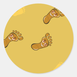Sticker Rond Empreintes de pas