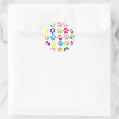 Sticker Rond Empreintes de pattes (Sac)