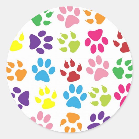 Sticker Rond Empreintes de pattes (Devant)