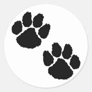 Sticker Rond Empreintes de pattes