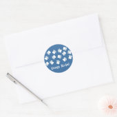 Sticker Rond Empreintes de pattes bleus et blancs (Enveloppe)