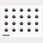 Sticker Rond Empreintes de pattes de chat (Feuille)
