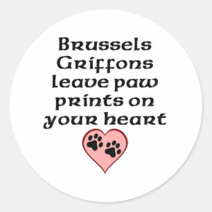 Sticker Rond Empreintes de pattes de congé de griffons de