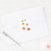 Sticker Rond Empreintes de pattes de l'ours aquarelle (Enveloppe)