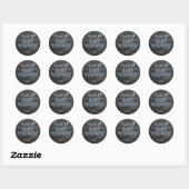 Sticker Rond Empreintes et tableau de bord en Baby shower bleu (Feuille)