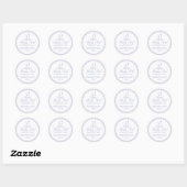 Sticker Rond Empreintes Lavande - Baby shower (Feuille)