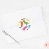 Sticker Rond Empreintes nues colorées (Enveloppe)