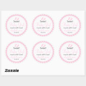 Sticker Rond Empreintes roses Baby shower Couché de Saint-Jacqu (Feuille)