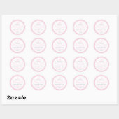 Sticker Rond Empreintes roses - Baby shower Favoriser (Feuille)