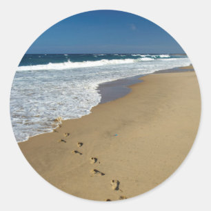 Sticker Rond Empreintes sur la plage, Mabibi, Thongaland