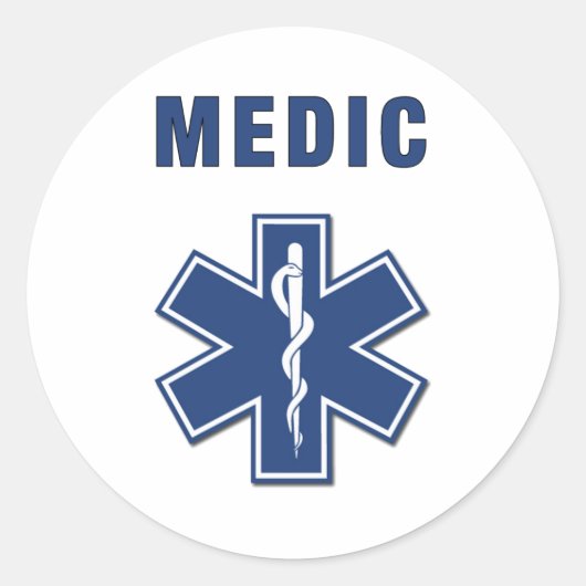 Sticker Rond EMS ParaMedic Star of Life (Devant)