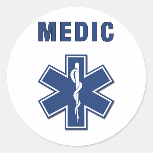 Sticker Rond EMS ParaMedic Star of Life (Devant)