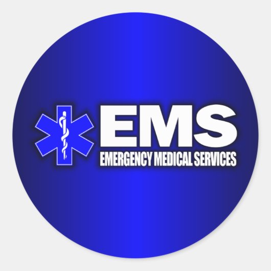 Sticker Rond EMS - Services Médicales d'urgence (Devant)