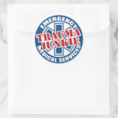Sticker Rond EMS Trauma Junkie (Sac)