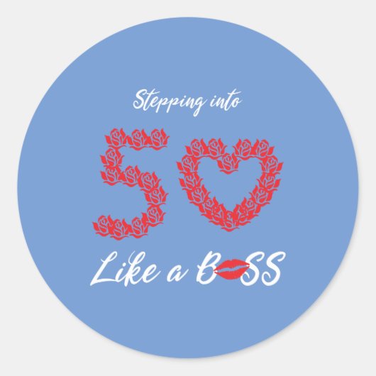 Sticker Rond En 50, comme un patron (Devant)