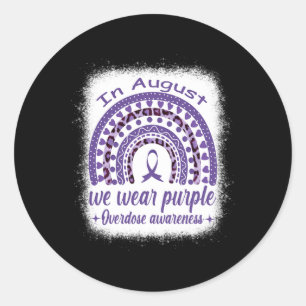 Sticker Rond En Août Nous Portons Violet Arc-En-Ciel Overdose