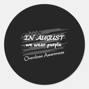 Sticker Rond En Août Nous Portons Violet Surdose Sensibilisatio