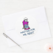 Sticker Rond En Attendant M. Right (Enveloppe)