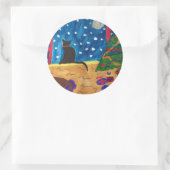 Sticker Rond En Attente De Noël (Sac)