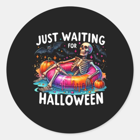 Sticker Rond En Attente D'Halloween 1 (Devant)