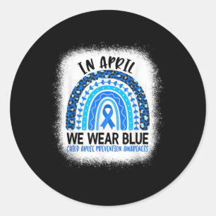 Sticker Rond En Avril Nous Portons Bleu - Prévention De La Malt