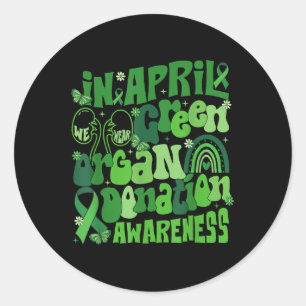 Sticker Rond En Avril, Nous Portons Une Sensibilisation Au Don