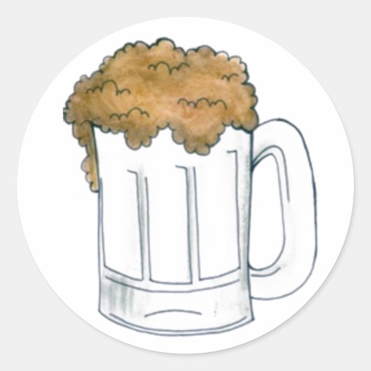 Sticker Rond En Bas De La Basse De Bière Foamy Mug Stein Ale Ba (Devant)