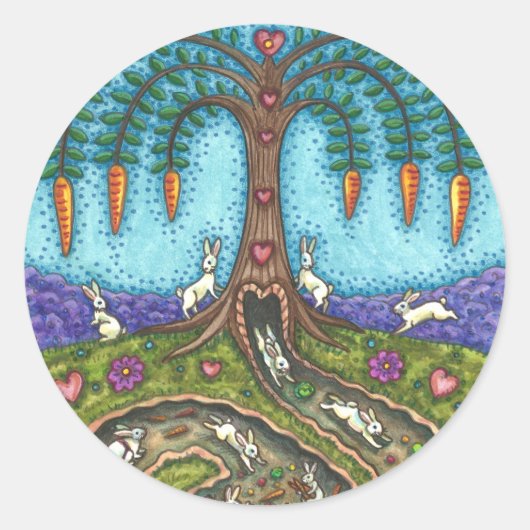 STICKER ROND EN BAS DU TROU DE RABBIT, CARROT WILLOE TREE FOLK (Devant)