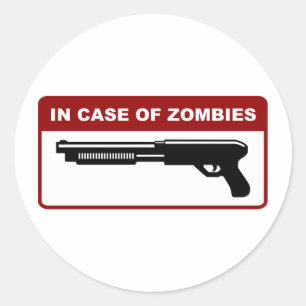 Sticker Rond En cas de zombis