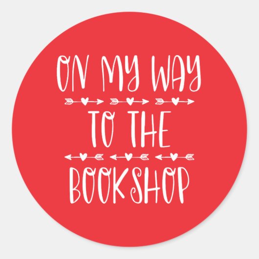 Sticker Rond En Chemin Vers La Librairie (Devant)